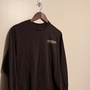 Y2K Streetwear Zumiez Vitriol Angel Cherub Chocolate Brown Long Sleeve M Cotton